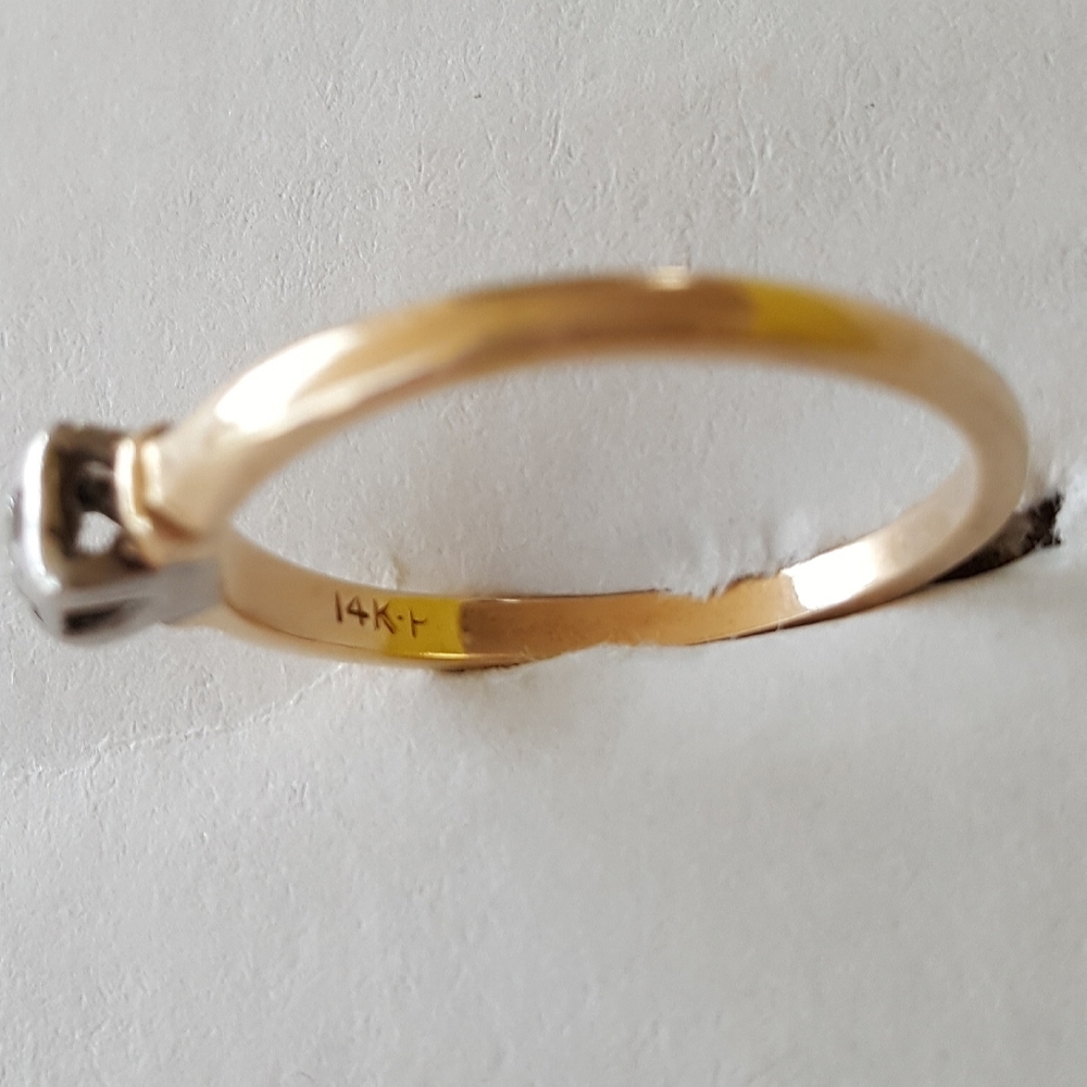 >price firm< 1920s Diamond Ring Art Deco 14K Gold Size 6.5 Engagement Ring - Picture 11 of 12